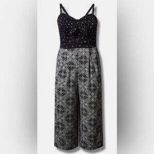 Torrid Tie Front Culotte Stretch Jumpsuit